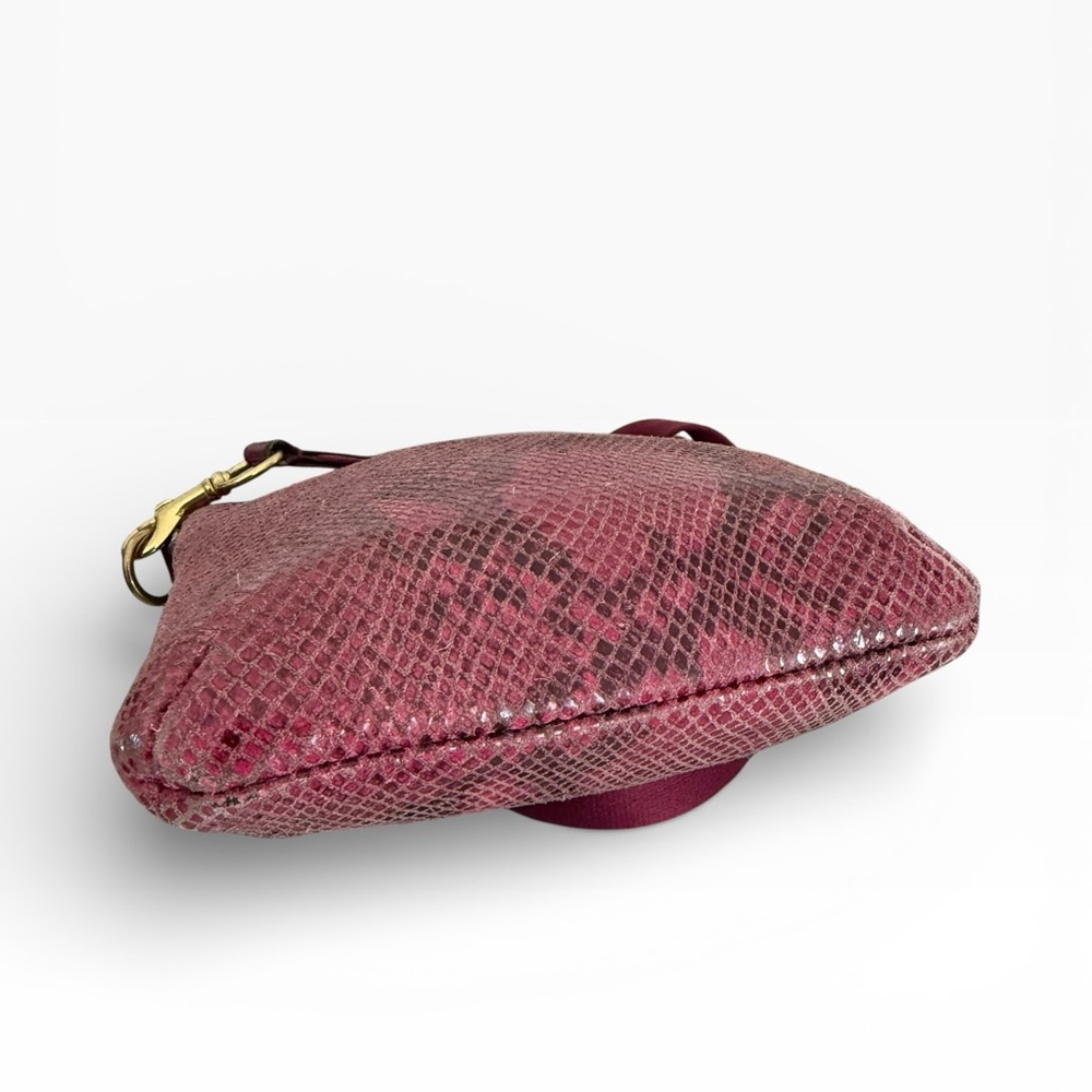 COACH Raspberry Python Embossed Leather Crossbody Messenger Bag Purse - Picture 3 of 13